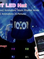 programmeerbare creatieve rgb led-hoed bluetooth glanzende caps mobiele app-bediening woorden bewerken hiphop elektronische prop voor halloween