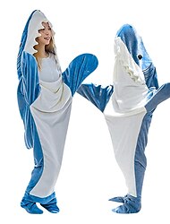 Shark Blanket Kigurumi Pajamas Sofa Blanket for Adults' Unisex Cute Christmas Halloween Carnival Easy Halloween Costumes