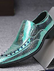 Herren Loafer & Slip On Abendschuhe Karierte Schuhe im britischen Stil Partysammlungen Metallische Schuhe Brautkleider schlicht Britisch Hochzeit Party & Abend St. Patricks Day Lackleder Halbschuhe