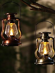 LED Solar Lamp Retro Kerosene Lamp Outdoor Garden Courtyard Decoration Portable Lantern Solar Candle Pendant Outdoor Camping Tent Lamp