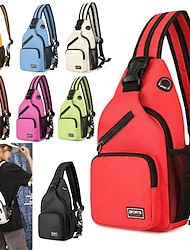 Women's and Men's Sling Crossbody Backpack with Multiple Pockets and Earphone Hole - Lightweight Sports Shoulder Bag for Travel and Daily Use