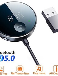 bluetooth 5.0 transmițător fm pentru mașină afișaj led adaptor bluetooth receptor audio fără fir card tf muzică mașină mp3 player