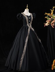 Gótikus Viktorijanski Vintage-inspirált Ruhák Jelmez Bulikra Báli ruha Hercegnő Shakespeare Tömör szín Báli ruha Jelmez Női királyi Mindszentek napja Farsang Valentin nap Parti Estély Színpad