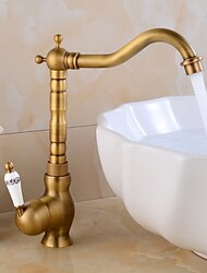 Traditional Kitchen Sink Mixer Faucet with Cold and Hot Hose, Vessel Taps Single Handle