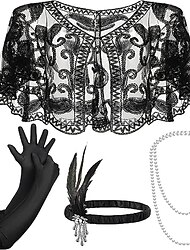 Retro Řvoucí 20s 20. léta 20. století Cosplay kostým Úbory Bubenová čelenka Velký Gatsby Svatební host Flitry Třásně Maškarní kostým Dámské Vánoce předvečer Všech svatých Karneval předvečer Všech