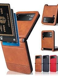 Leather Case For Samsung Galaxy Z Flip5 Flip 5 4 3 Flip4 Flip3 5G Hybrid Card Holder Slots Protective Phone Wallet Cover Funda Coque for Samsung Galaxy Z flip 5 4