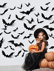 halloween dekorace 3d černá pvc bat halloween party bar pokoj halloween party strašidelná dekorace rekvizity nálepka na zeď halloween dekorace halloween potřeby