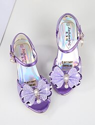 Girls' Sandals Dress Shoes Flower Girl Shoes Princess Shoes School Shoes Glitter Portable Breathability Non-slipping Princess Shoes Big Kids(7years +) Little Kids(4-7ys) Gift Daily Walking Shoes