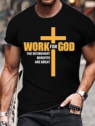 Men's Letter Graphic Prints T Shirt Casual Style 100% Cotton Short Sleeve Graphic Shirt Wine Black White Comfortable Tee Outdoor Street Fashion Designer Clothing