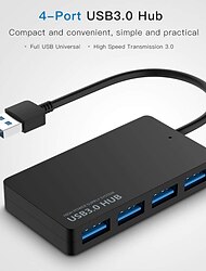 Hub USB 3.0 Hub USB 3.0 ultradelgado de 4 puertos Adaptador portátil Expansión de alta velocidad Multi USB Hub Splitter Cable adaptador para PC portátil