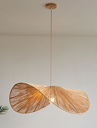 lâmpada pendente de bambu tradicional criativa feita à mão luz pendente 50 cm lâmpada de suspensão de bambu retrô lâmpada suspensa de vime abajur pendurado luminária para mesa de jantar, restaurante