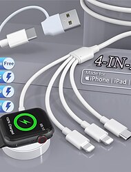 Cavo di ricarica magnetico per orologio Apple 4 in 2 per orologio Apple / iPhone / Airpods Cavo di ricarica magnetico con serie iwatch se / 8/7/6/5/4/3/2