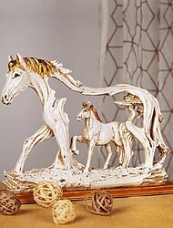 harts häststaty, hästprydnad dekorativ, häststaty hästfigurer djurmodell skrivbord ridsport springande häststaty hantverk modern dekoration