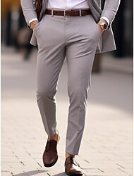 Męskie Garnitury Spodnie Spodnie garniturowe Kieszeń Równina Komfort Oddychający Na zewnątrz Codzienny Wyjściowe Moda Codzienny Czarny Niebieski