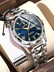 POEDAGAR Luxury Men Quartz Watches Business Top Brand Man Wristwatch Waterproof Luminous Date Week Quartz Men's Watch