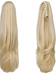 clip in paardenstaart clip klauw blond ponytails extension recht 18 4.3 oz synthetisch als echt haar nep haarstukken gemakkelijk te gebruiken pluizig &niet verward