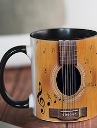 patrón de guitarra taza de café sala de estar dormitorio taza de bebida portátil estudiantes tazas de bebida regalo de cumpleaños