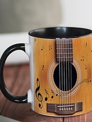 Guitar Pattern Coffee Cup Living Room Bedroom Drink Cup Portable Students Drink Cups Birthday Gift