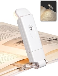 USB Rechargeable Book Reading Light, Warm White, Brightness Adjustable, LED Clip on Book Lights for Reading in Bed, Car Reading Light for Kids, Bookworms