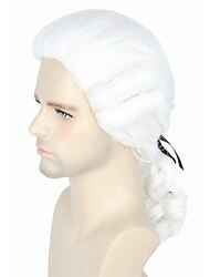 Férfi paróka koloniális történelmi bíró jelmezekhez bézs karneváli cosplay parókák Halloween parókák