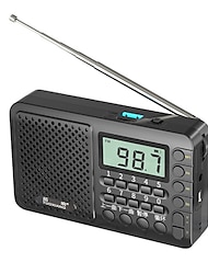 Full Band Radio Portable FM/AM/SW Receiver Radios LED Display for Adult Indoor Outdoor AAA Batteries Powered