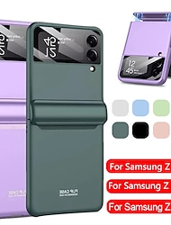teléfono Funda Para Samsung galaxia Z Flip 5 Z Flip 4 Z Flip 3 Z Flip 2 Funda Trasera Ultrafina Magnética Protector de lente de cámara Color sólido TPU