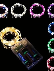 1M-10Leds/2M-20Leds/3M-30Leds/5M-50Leds/10M-100Leds Copper Wire String Light with Battery Box Waterproof and Non-conductive Christmas Halloween Wedding Festival Indoor and Outdoor Decorative Light