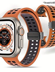 řemínky pro chytré hodinky pro Apple Watch 44mm 40mm 49mm 38mm 45mm 41mm 42mm dámský sportovní dvoubarevný silikonový řemínek + magnetický náhradní náramek se sponou D pro Apple Watch série