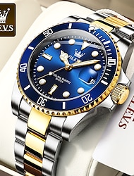 OLEVS Men Quartz Watch Minimalist Fashion Casual Wristwatch Luminous Calendar Waterproof Decoration Steel Watch
