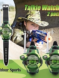 2 τμχ επαναφορτιζόμενα ρολόγια walkie talkie για παιδιά αμφίδρομη ραδιόφωνο walky talky με φακό 7 σε 1 παιδικό παιχνίδι υπαίθριο παιχνίδι ενδοεπικοινωνίας στρατού παιχνίδι παιχνίδι και δώρα για αγόρι
