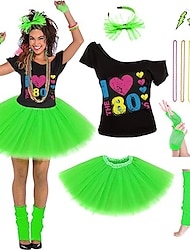 Disco 1980s Outfits T-shirt Women's Costume Headbands Beaded Necklace Vintage Cosplay Masquerade Party & Evening Club More Accessories