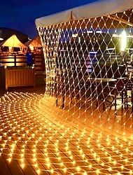 LED Net Mesh Fairy String Light 8*10 6*4M Flexible Window Curtain Holiday Lights for Party Yard Garden Colorful Decoration Lighting 96/200/672/2600 LEDs