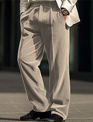 男性用 スーツ ズボン カジュアルパンツ ベルベットパンツ フロントポケット まっすぐな足 平織り 履き心地よい ビジネス 日常 祝日 ファッション シック・モダン アーミーグリーン ブルー