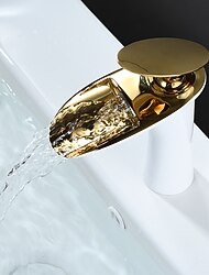 Lavandino rubinetto del bagno - Cascata Galvanizzato / Finiture verniciate Installazione centrale Una manopola Un foroBath Taps