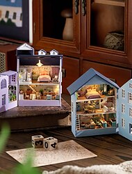 DIY domek Molan Manor - Dwór szczęścia Drewniany ręcznie robiony i własnoręcznie wykonany wielopoziomowy prezent na prezenty dla dziewczyny