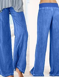 Women's Jeans Faux Denim Black Blue Fashion High Waist Full Length Daily Weekend Spring & Summer Fall & Winter