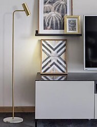 Golvlampa Till Vardagsrum / Sovrum Metall 110-120V / 220-240V Svart / Vit / Guld