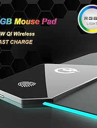 Wireless Charging Mouse Pad Gamer Mousepad Oversized RGB Luminous Desk Mat Computer Laptop Keyboard Non-slip Glowing LED Cushion