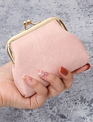 Dam Plånbok Kreditkortshållare plånbok PU läder Kontor Dagligen Läderplastik Ensfärgat Mörkbrun Svart Rosa