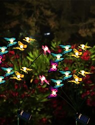 Solar Garden Lights Butterfly Garden Decor Landscape Solar Butterflies Swaying Lights Dance in Wind Stakes Yard Patio Lawn