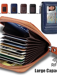 Pánské Dámské Peněženka Peněženka držitele kreditní karty PU kůže Venkovní Nakupování Denní Zip Velká kapacita Lehká váha Odolné Pevná barva Černá Námořnická modř Hnědá
