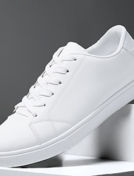 Bărbați Dame Adidași Pantofi albi Plimbare Casual Zilnic Imitație Piele Comfortabil Dantelat alb negru Negru Alb Primăvară Toamnă