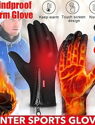 zimní zateplené rukavice, voděodolné termorukavice s dotykovou obrazovkou, termorukavice odolné proti větru s dotykovou obrazovkou