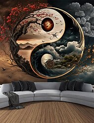 Yinyang Taichi Hanging Tapestry Wall Art Large Tapestry Mural Decor Photograph Backdrop Blanket Curtain Home Bedroom Living Room Decoration