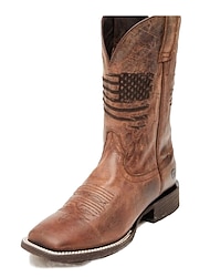 Voor heren Uniseks Laarzen Kwastje schoenen Cowboy westernlaarzen Vintage Dagelijks PU Kuitlaarzen Zwart Bruin Herfst Winter / Vierkante Teen