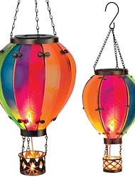 zonne-heteluchtballon lantaarn kerst buitendecoratie kleurrijk landschap voor vakantie feest weerbestendig