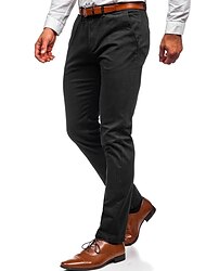 Bărbați Pantaloni chinez Pantaloni Chino Buzunar Simplu Confort Respirabil În aer liber Zilnic Ieșire Amestec Bumbac Modă Casual Negru Alb