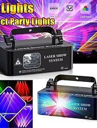 DMX512 LED Indoor Stage Lights RGB Laser Scanner Beam Effect Stage Light Sound Activated Bedroom Laser Projector Lighting Show for DJ Disco Church Birthday Party Xmas