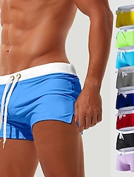 Herr Boardshorts Badshorts Snörning med meshfoder Ficka med blixtlås Ensfärgat Snabb tork Bekväm Helgdag Simbassäng Hawaiisk Ledig / Sportig Smal Svart Vit Låg Midja Elastisk
