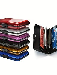 aluminium bankkortshållare blockerande hårt fodral plånbok solid kreditkort anti-rfid skanning skydda korthållare